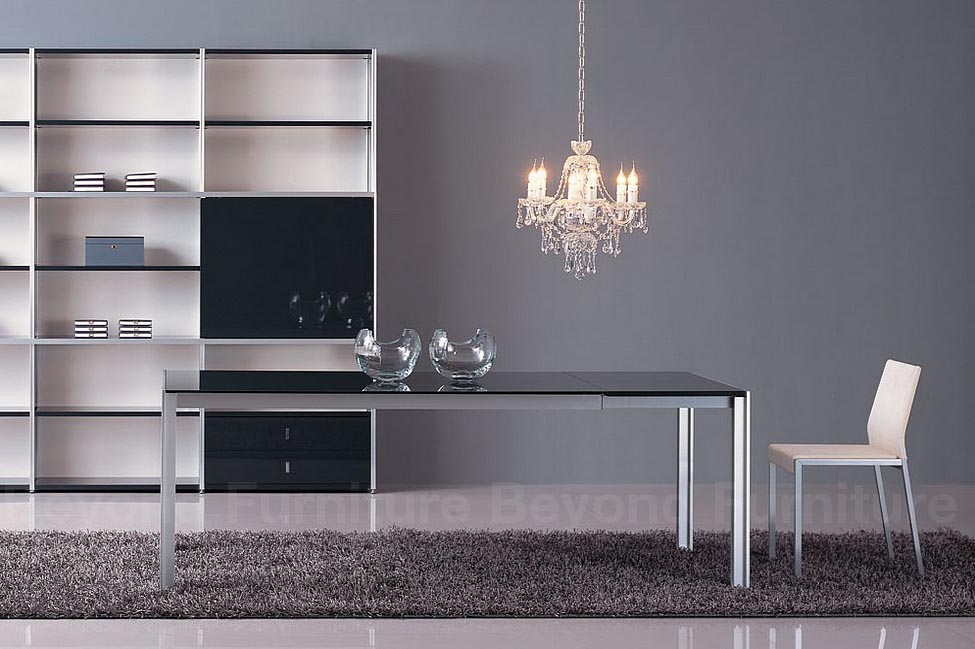 Dining Tables Vola Grey Glass Extension Table