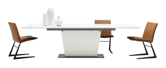 Modern White Extendable Dining Table