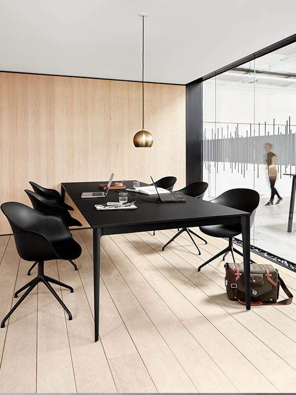 Torino modern black conference table